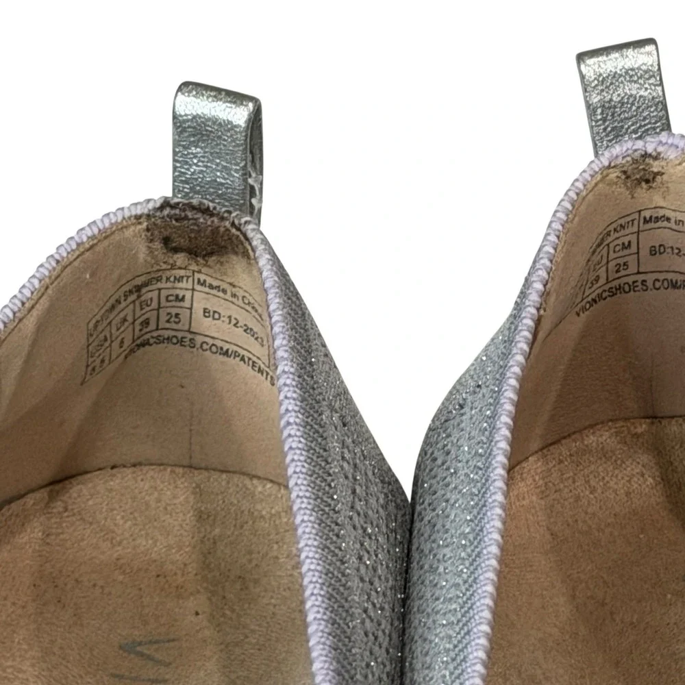 Vionic Uptown Skimmer Knit Shoes Womens 8.5 Gray Breathable Casual Comfort Flats